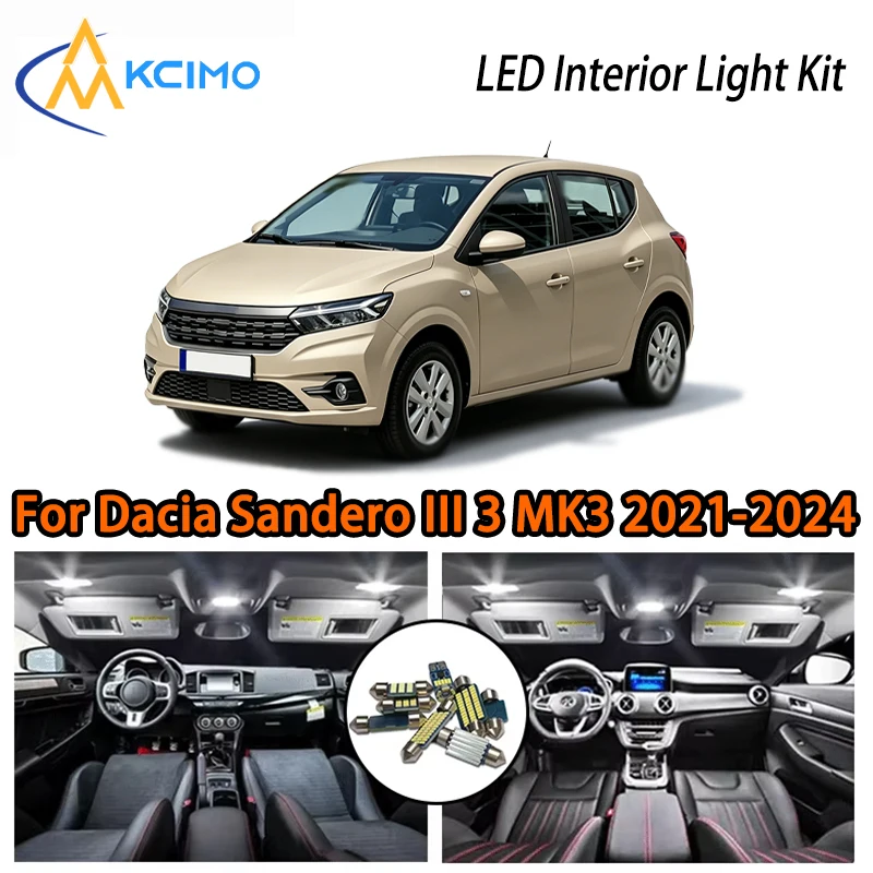 

Easy Install LED Interior Lights For Dacia Sandero III 3 MK3 2021-2024, Two Color Car Mood Lighting