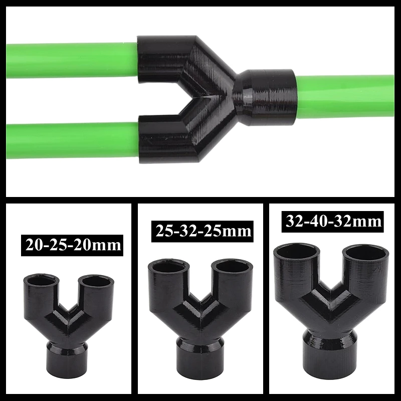 1Pc Black Y-shaped Reducer Tee Joint 20/25/3240mm Shaped Variable Diameter Tee Water Pipe Accessories Fish Tank Pipe Fittings