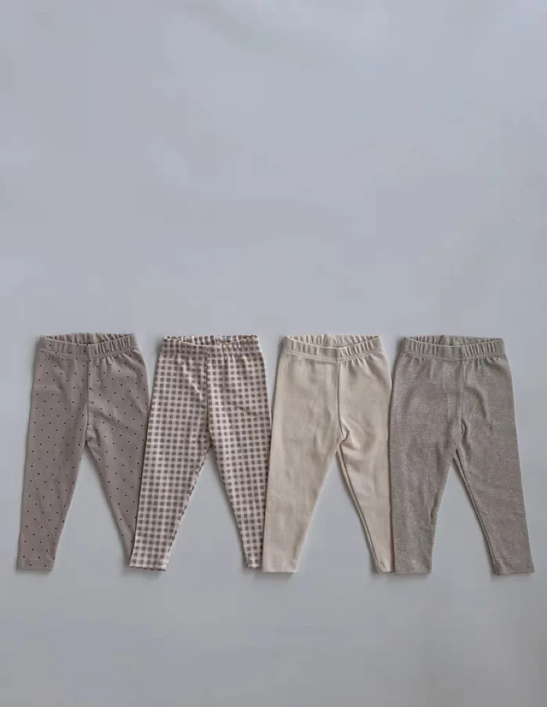 2025 Autumn New Baby Leggings Cute Toddler Girl Plaid Dot Print Leggings Infant Boy Trousers Baby Casual Pants Kids Clothes