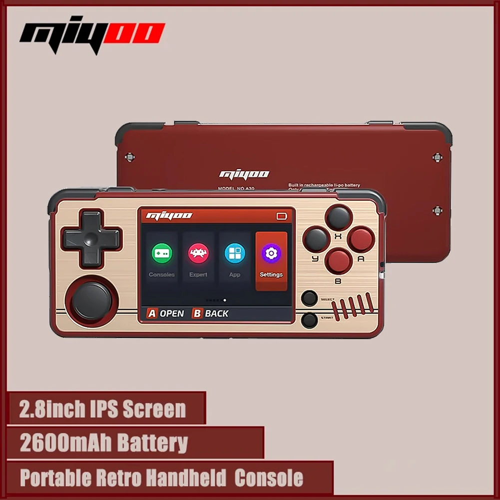 MIYOO MINI A30 Portable Retro Handheld Game Video Games Player 2.8 Inch IPS HD Screen WiFi Linux Open System 64/128GB Gift