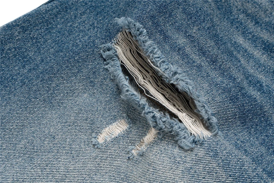 Heren gescheurde gat denim shorts streetwear hiphop punk knielengte broek harajuku vintage blauw gewassen jeans korte mannelijke