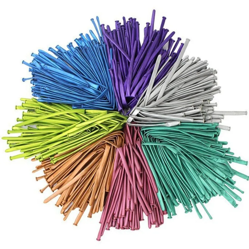 

50pcs Chrome Metal Long Balloon 260 Magic Braided Balloon Thickened 1.8g Chrome Plated Varied Shape Inflatable