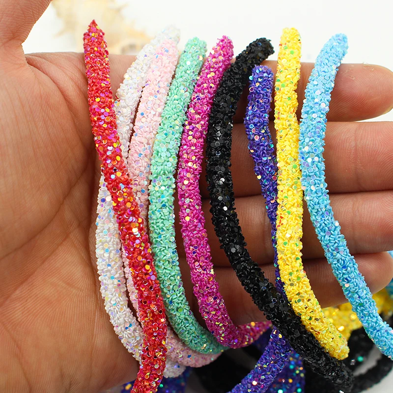 1yards Christmas Color Glitter Rhinestones Sequins Trimmings Soft Tube Cord Rope DIY Garment Shoes Party Decoration Wedding