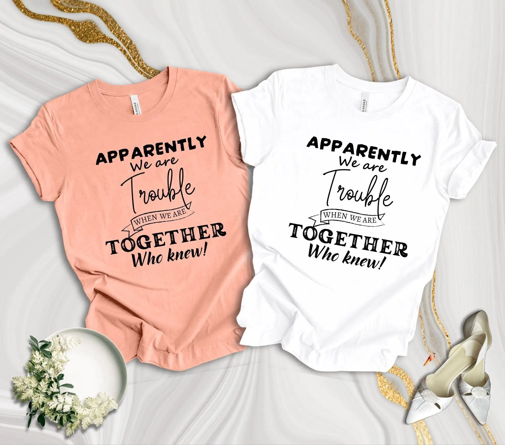 Camiseta Bestie, mejor amigo, cumpleaños de Bff, aparentemente, estamos problemáticos cuando juntos que han