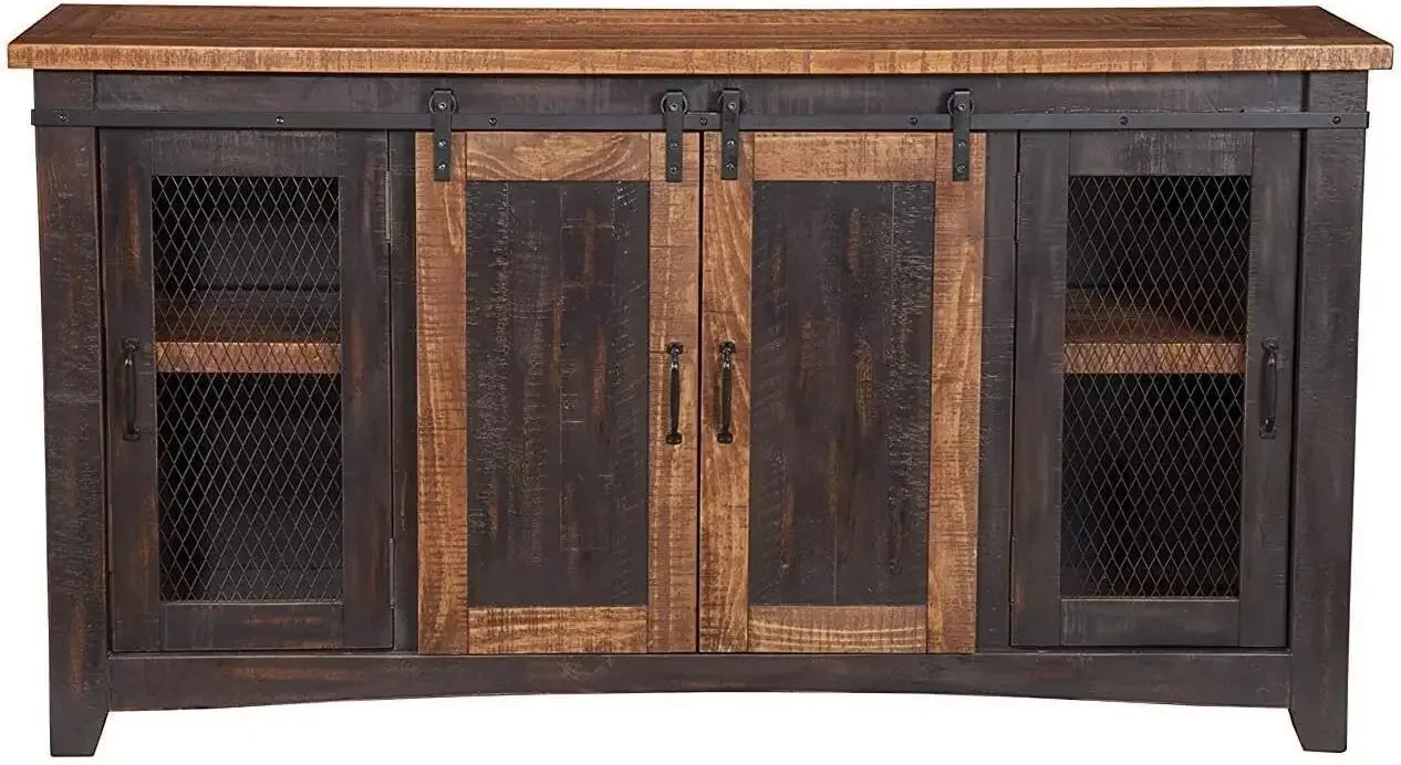 

Santa Fe 70" TV Stand | Antique Black & Aged Distressed Pine