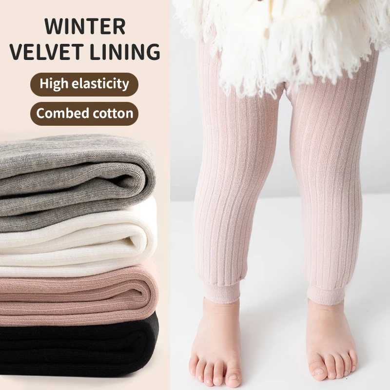 

Ircomll Winter Autumn Girls Pants For Children Kids Boy Thickened Lining Flannel Warm Trousers Solid Color Tights New Year Gifts