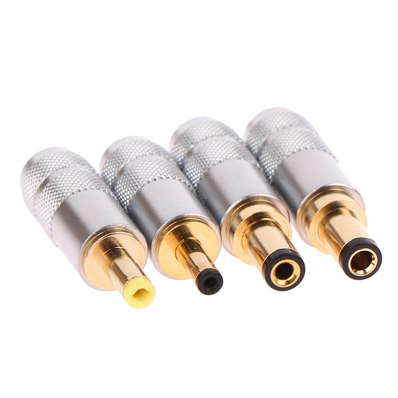 1PC Copper Plated Gold 5.5 x 2.5 / 5.5 x 2.1 / 4.0x1.7 / 3.5 x 1.3 DC Power Plug Jack Male Connector for Linear Power Output