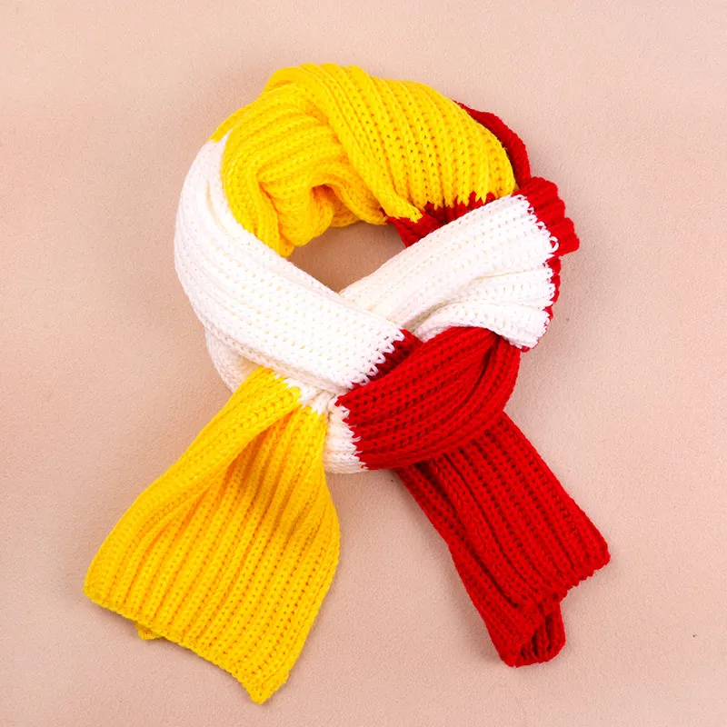 Winter Knitting Thermal Scarf Oeteldonk Dutch Carnival Scarf Windproof Warm Neck Cover Bright Solid Colors Women Man Scarf