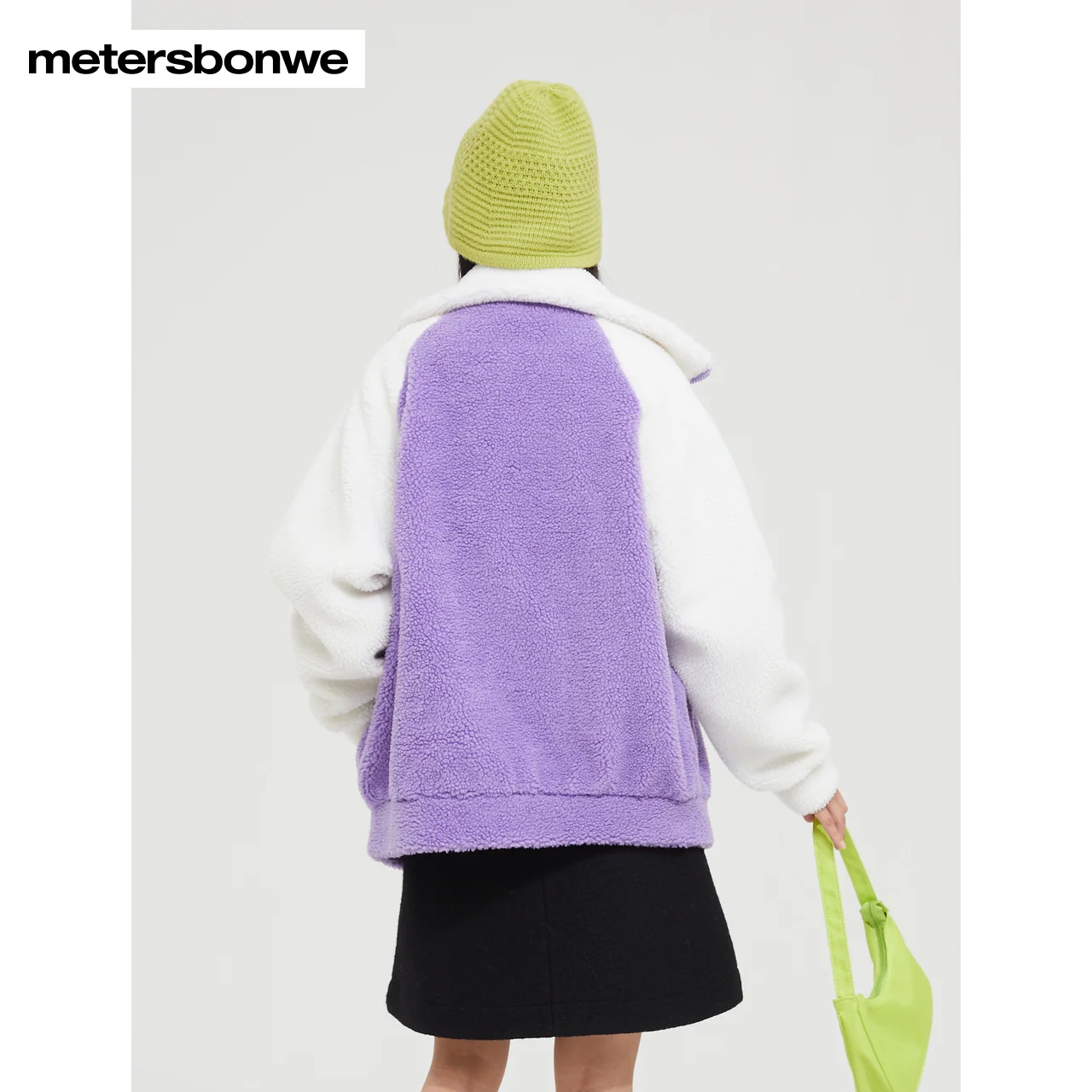 Metersbonwe Jacket Women Winter Stand Neck Thickened Cardigan Fashion Letter Loose Top Short Warm Coat LadiesBrand High Quality