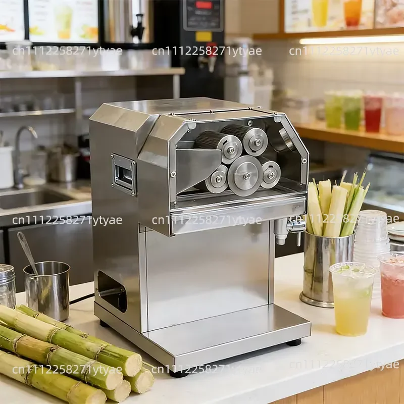 Commercial 5-Roll Sugarcane Juicer Stainless Steel Electric Sugarcane Juicer High Yield Suitable for Juice Stores