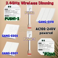 NEW MiBoxer PUSH1-3 PUSH2-3 2.4GHz Wireless Dimming Dual White PUSH Switch Remote 3-Zone LED Lamp Controller C100-240V powered