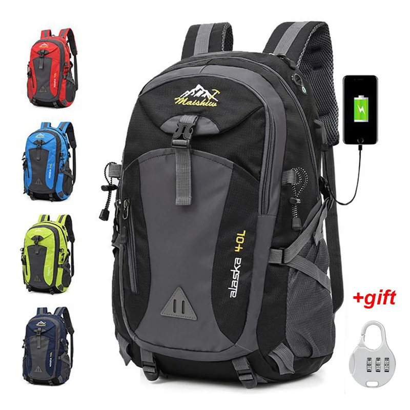 

Anti-theft Mountaineering Waterproof Backpack Men Riding Sport Bags Outdoor Camping Travel Backpacks Climbing Hiking Bag For