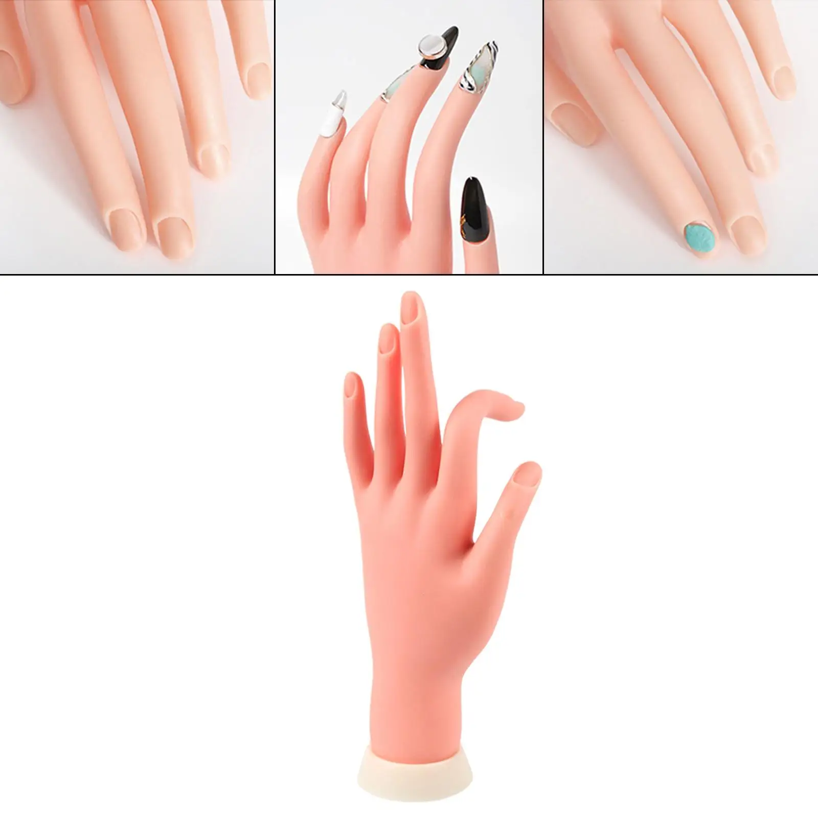 2x Ręka Treningowa do Manicure, Ćwiczeń Paznokci, DIY, Ekspozycja Paznokci, Lewa Ręka