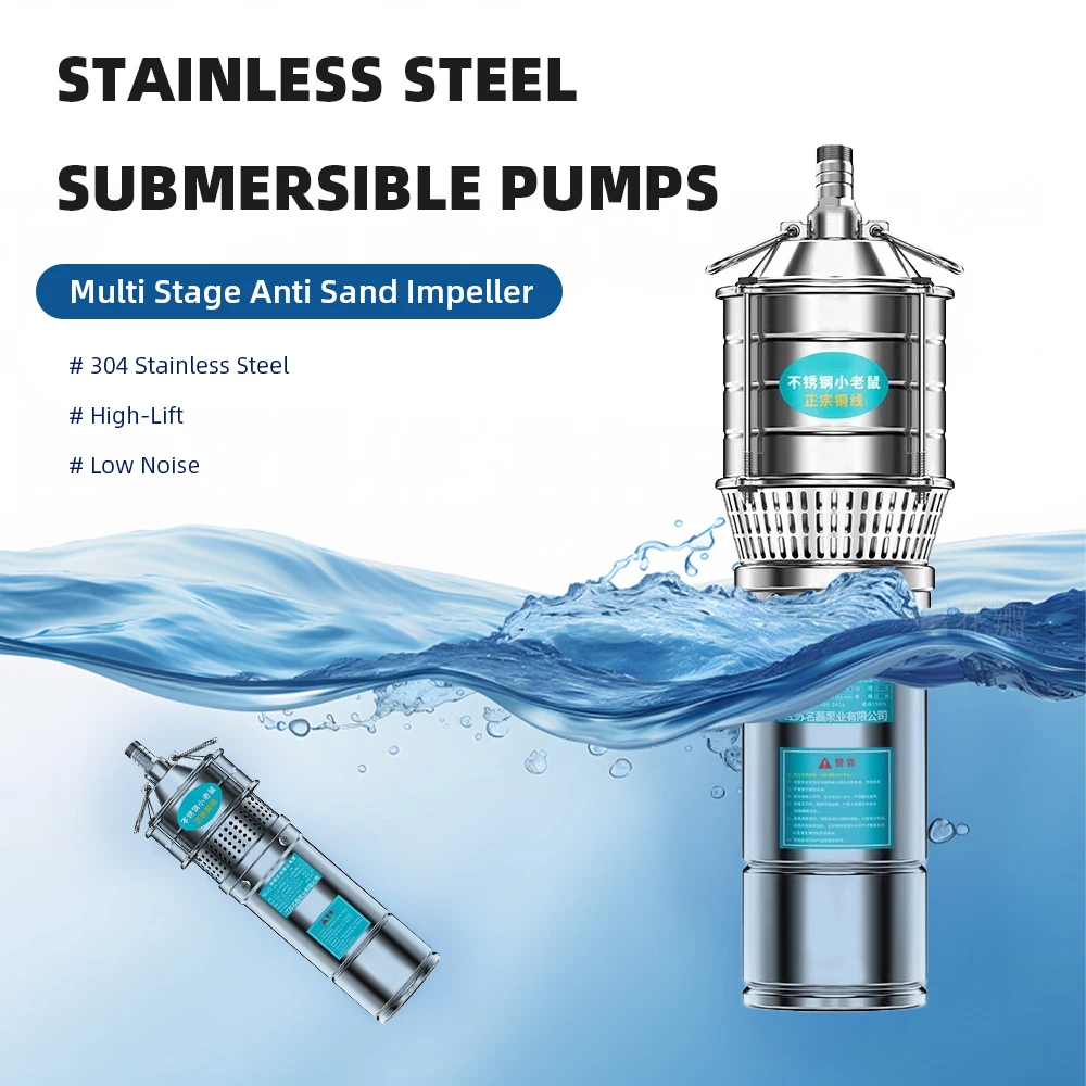 Submersible Pump 220V 380V Stainless Steel Multi-stage High Flow Oil-immersed Pump Three-phase High Pressure Water Pumps