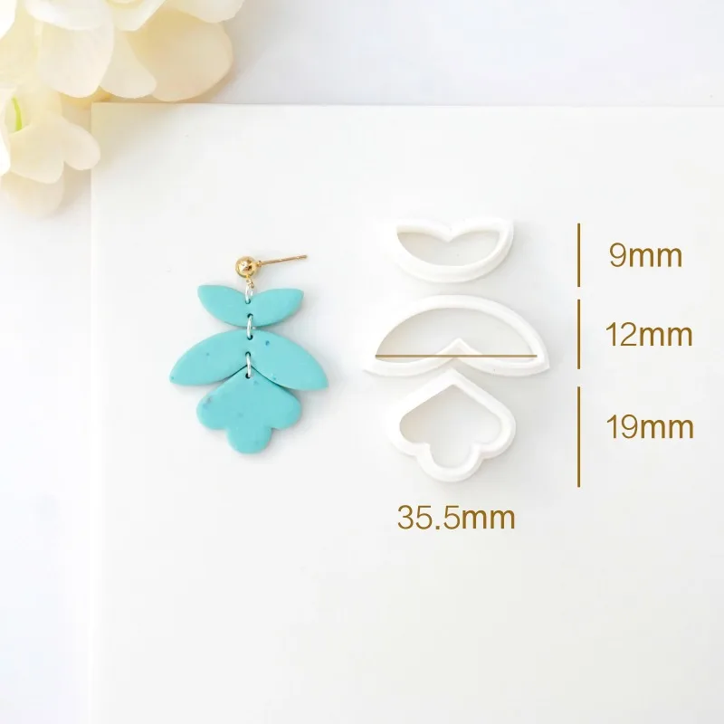 Combination Earrings Polymer Clay Cutter Soft Pottery Mold for DIY Earrings Pendant Making Jewelry Shaping Cutting Hand Tools