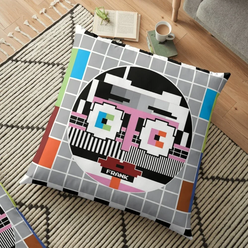 

Frank Sidebottom Testcard Pattern Square Pillow Case Sofa Decorative Throw Pillow Cushion Cover Home Accessories