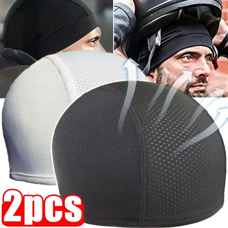 Berretto da ciclismo per moto Quick Dry traspirante traspirante traspirante sotto il casco Beanie interno foderato Dome Sport Cap accessori per motori