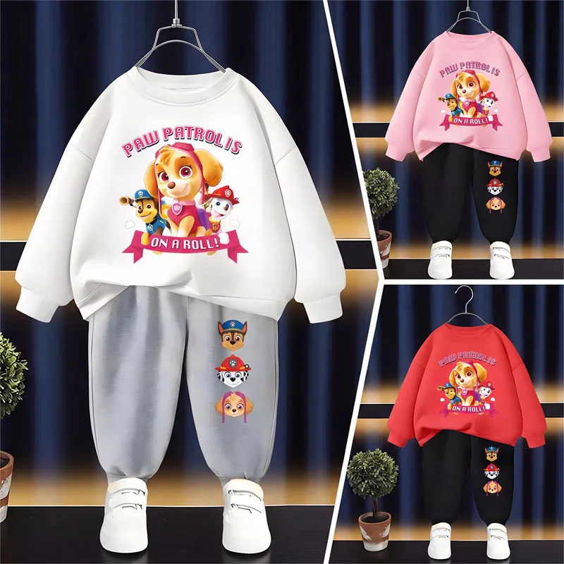 PAW PATROL Children's Sets Spring and Autumn Printed Clothes Girls Kids Boys Sweatshirts+Pants Suits Fashion Hoodie Set