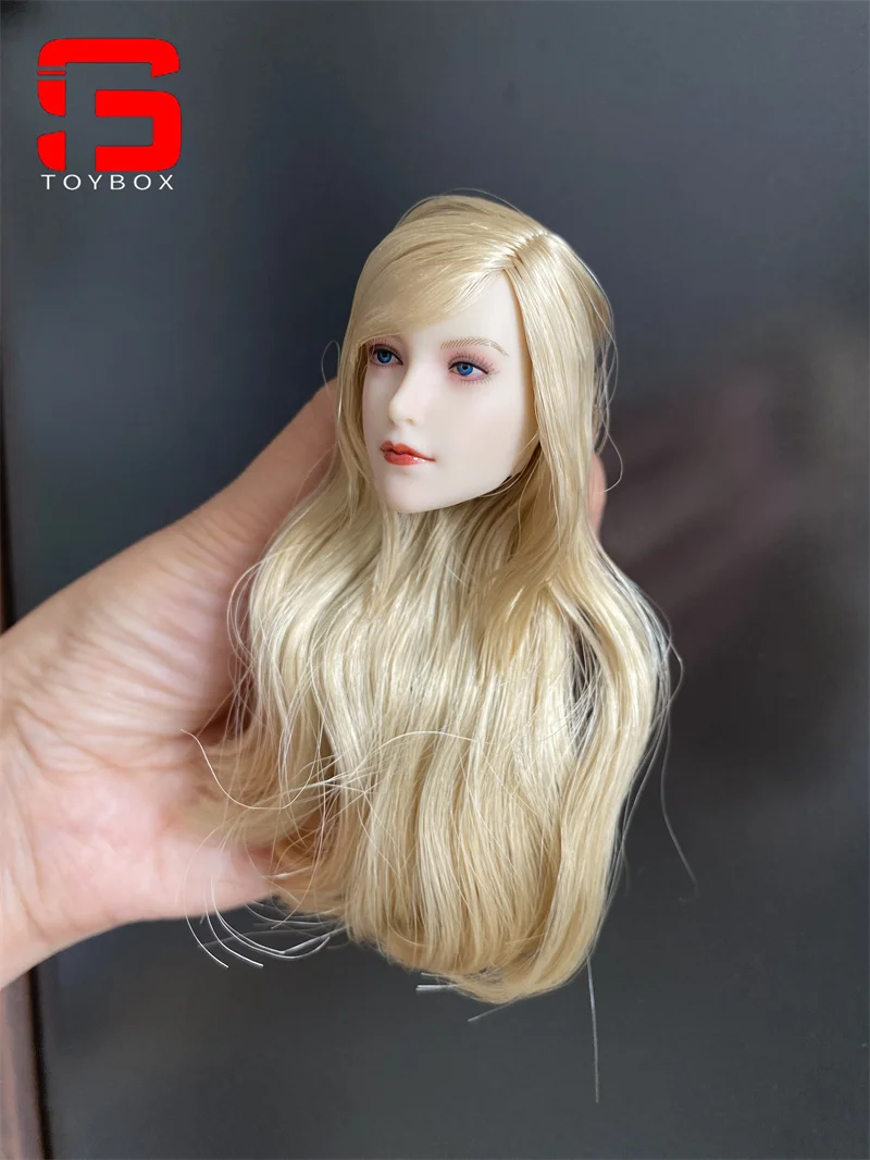 슈퍼 오리 SET043 1/6 엘프 헤드 스컬 프트 교체 가능한 귀 금발 머리 머리 조각 맞는 12 ''여성 액션 피규어 바디