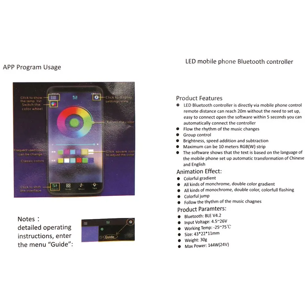 For 5050 3528 Useful Smart Wireless Female Plug to 4Pin Connector Bluetooth RGB Controller Adapter LED Light Strip