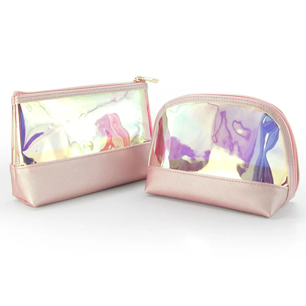 Marfino Make Up Bag  Small Transparent Travel Cosmetic Case Organizer Professional Makeup Artist For Women