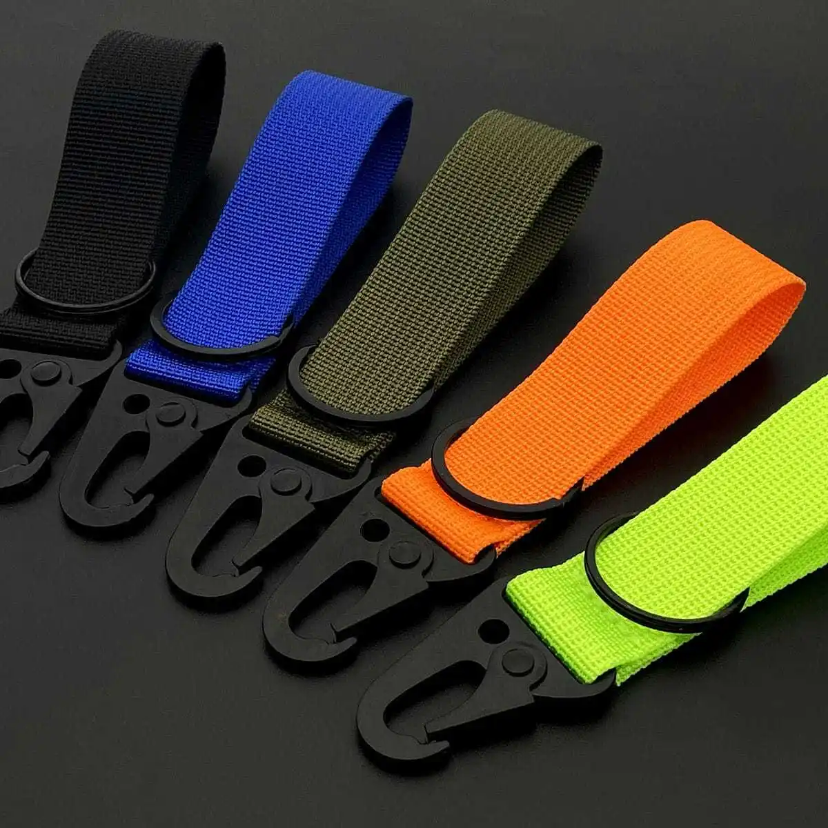 

Carabiner Nylon Key Ring Hook Holder Webbing Buckle Hanging Backpack Belt Buckle Keychain Camping Hiking Tools Accessories