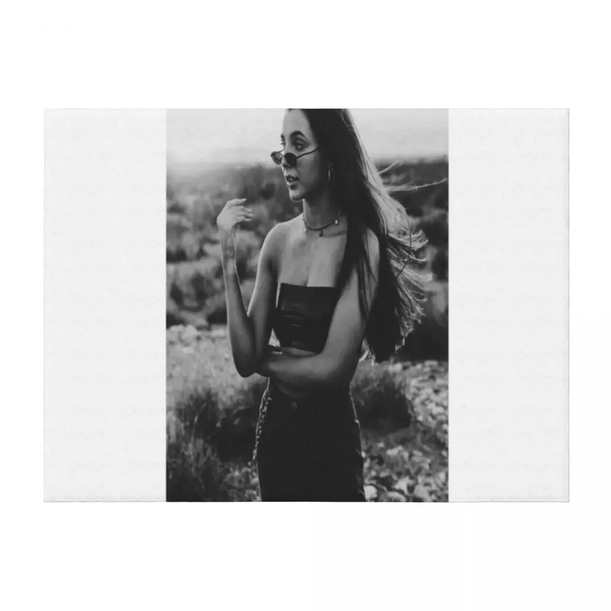 

Emma Chamberlain Black and White photo Throw Blanket valentine gift ideas Heavy Thermals For Travel Single Blankets