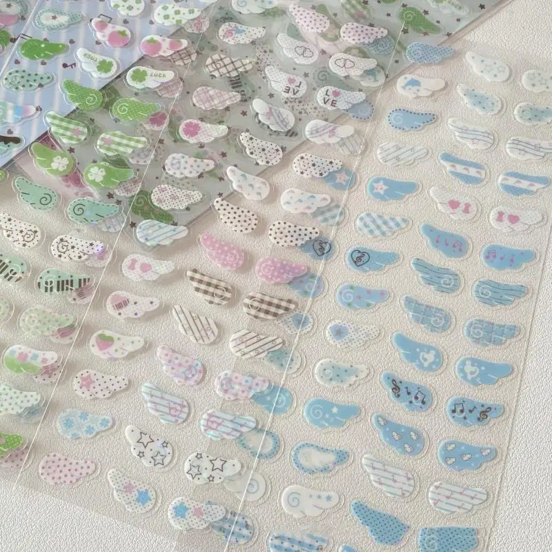 1/4 pezzi ali amore fragola trifoglio stella scintillante pellicola flash adesivi telefono fotocamera adesivo decorazione scrapbooking vintage