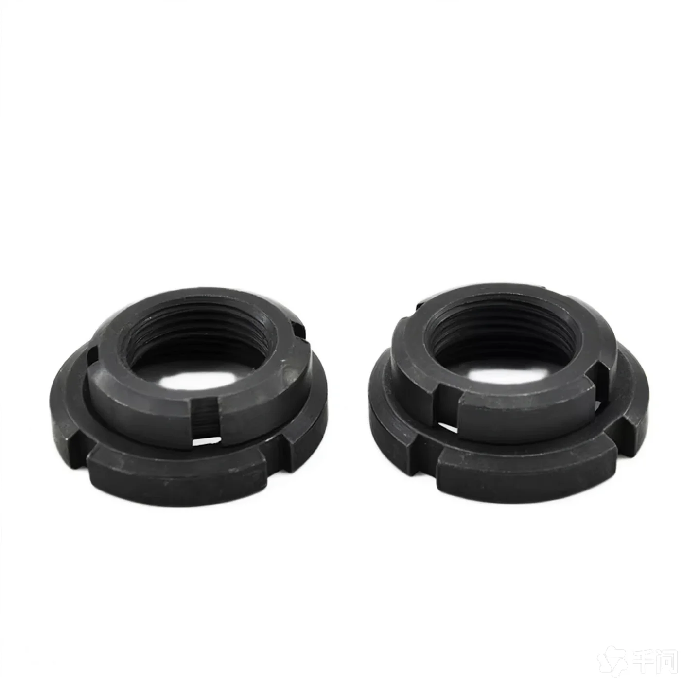 2/1Pcs M10 M12 M14 M16 M18 M20 M22 M24 M25 M26 M28 M30 M32 To M60 GB812 Black Round Nut Slotted Nut Four Slot Nuts Retaining