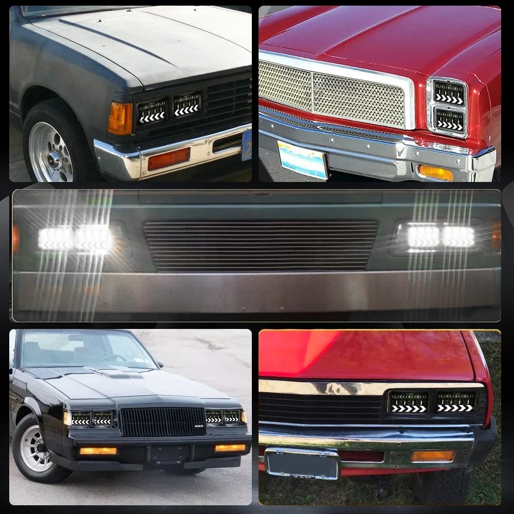 

4x6 inch LED Headlight with DRL Universal for Motorhome, RV, GMC, Chevrolet, Oldsmobile Models with 2 or 4 Headlight System