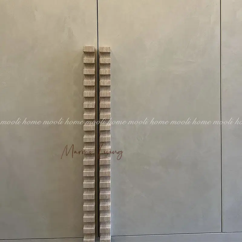 Wabi Sabi Style Cabinet Handle Natural Marble Door Pull for Wardrobe Hotel Villa Decoration