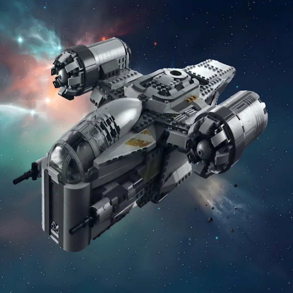 2025 حار بيع! مكعبات بناء Mandalorian N - 1 Starfighter MOC - لعبة تجميع معقدة للقالب - مراوح صلبة