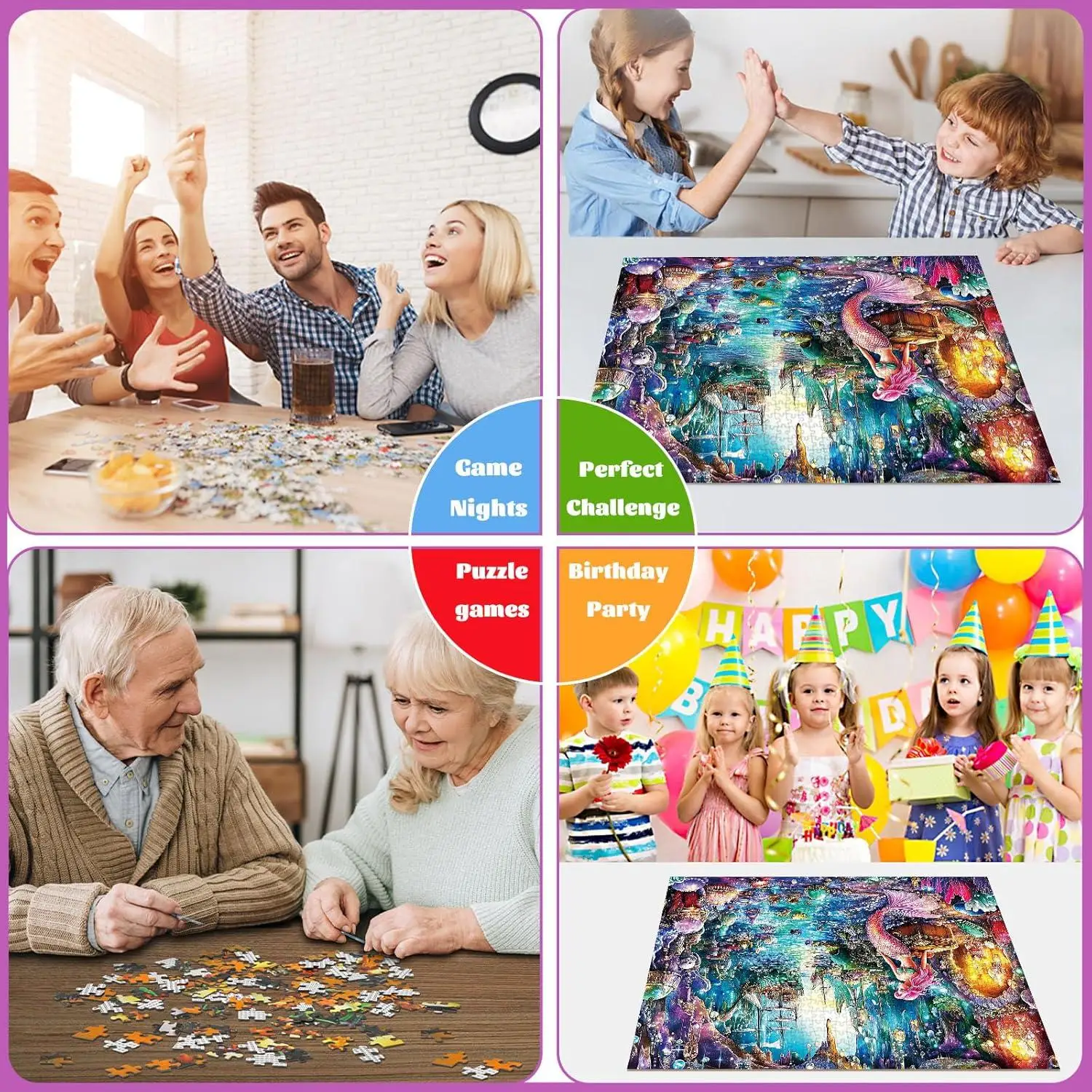 150/300/500/1000 Pieces Puzzle for Adults Sea Siren Mermaid Jigsaw Puzzle Difficult Challenging Puzzles for Birthday Gift