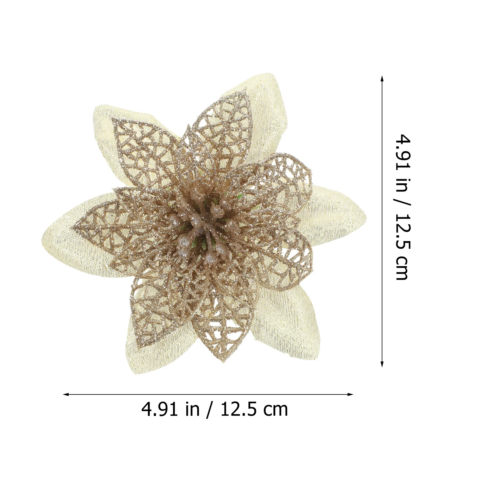 

12 Pcs Artificial Red Poinsettia Flower Ornaments Stems Decorative Flowers for The Hat Bouquet