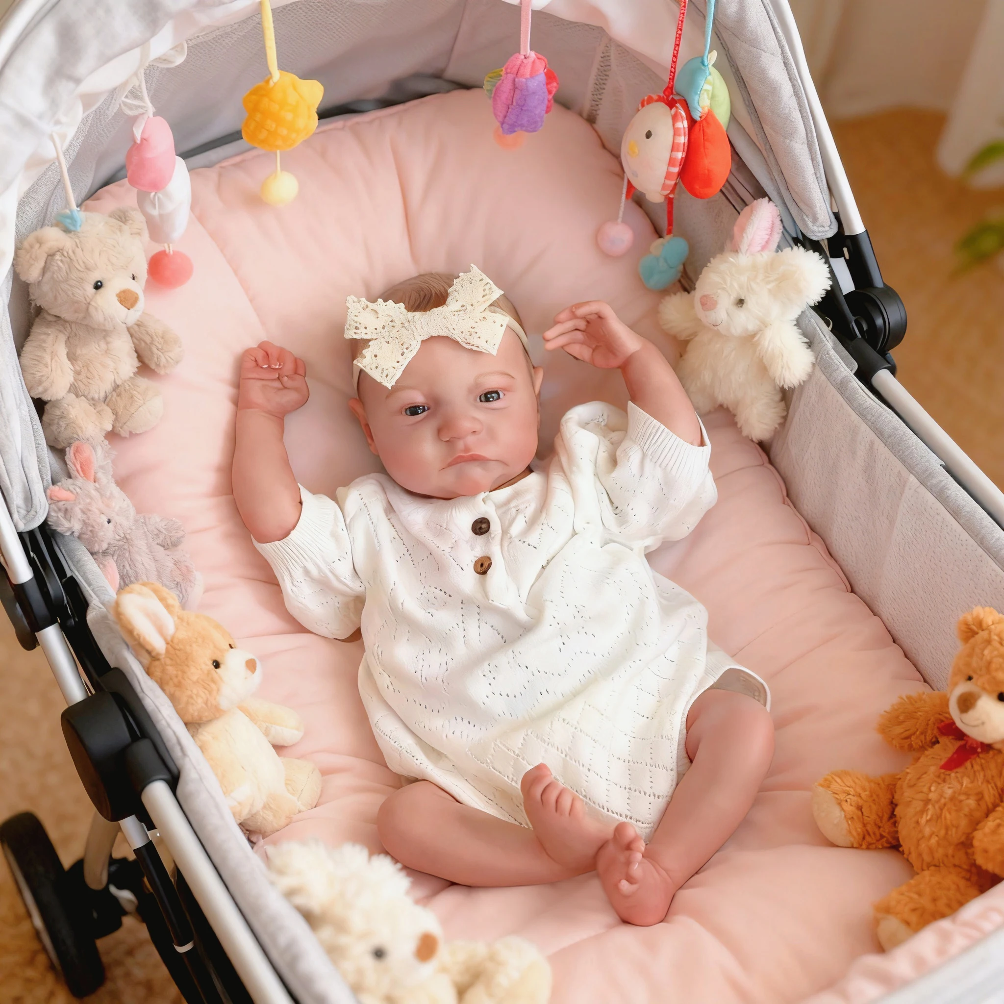 NPK 19inch Levi Awake Newborn Reborn Baby Doll - 3D Skin with Visible Veins Collectible Art Doll Already Painted Finished
