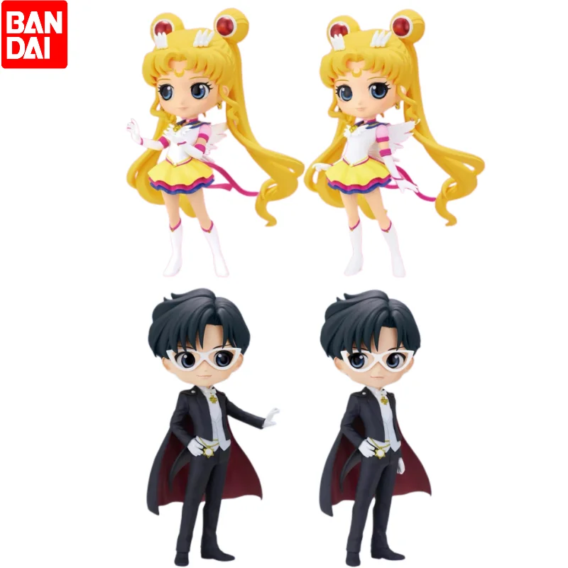 

2pcs Original Bandai Qposket Sailor Moon Figure Anime Tsukino Usagi Chiba Mamoru Model Toys Collectible Model Statue Gift