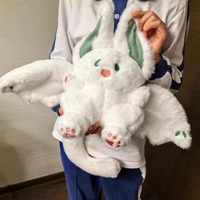 Bambola di coniglio pipistrello Simpatico coniglio volante Bambola di peluche Ciondolo per bagagli Decorazione Serie di guarigione Squisito regalo creativo per ragazza bambola
