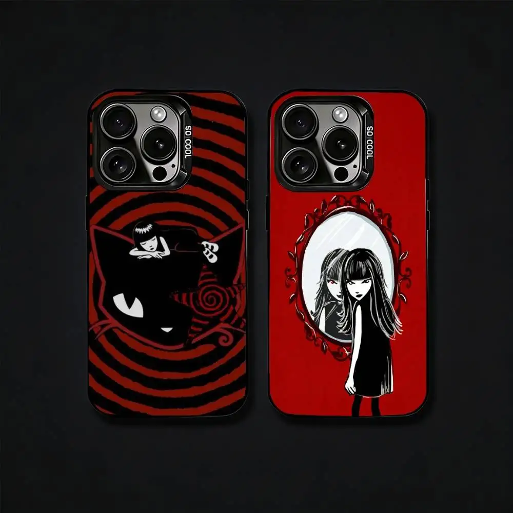 

Cat E-Emily The S-Strange Phone Case For iPhone17, 16,15,14,13,12 Pro Max Black Candy Matte Shockproof Cover