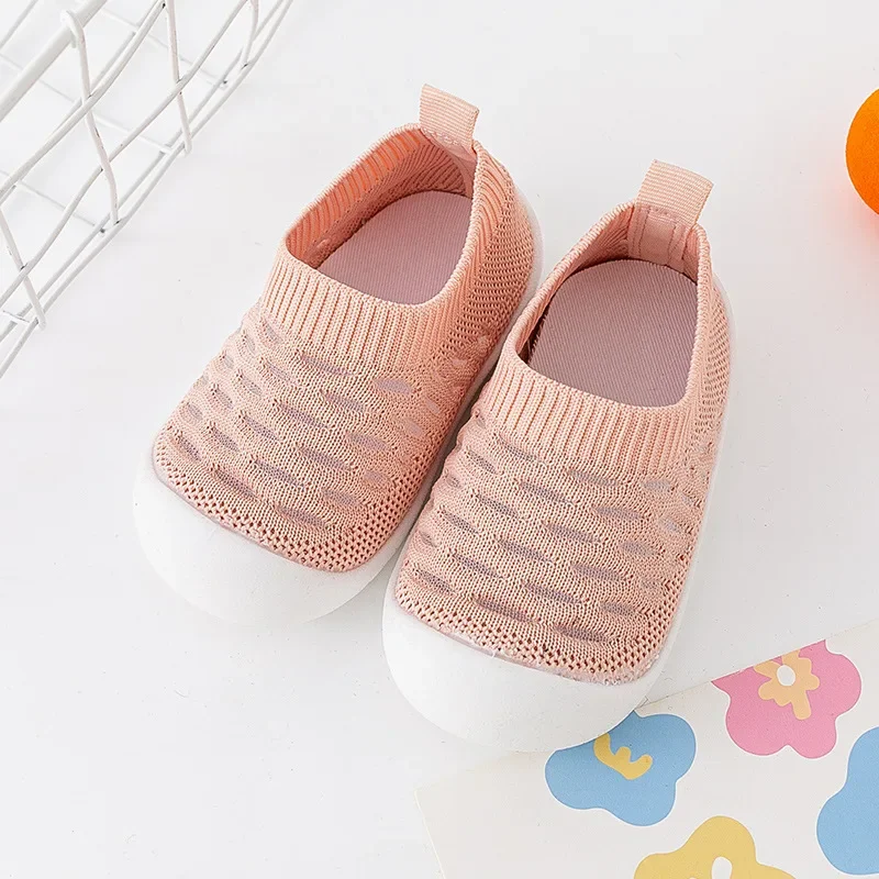 

Toddler Kids First Walking Shoes Soft Bottom Anti-skid Baby Children Breathable Mesh Sneakers Light Elastic Barefoot Sock Shoes