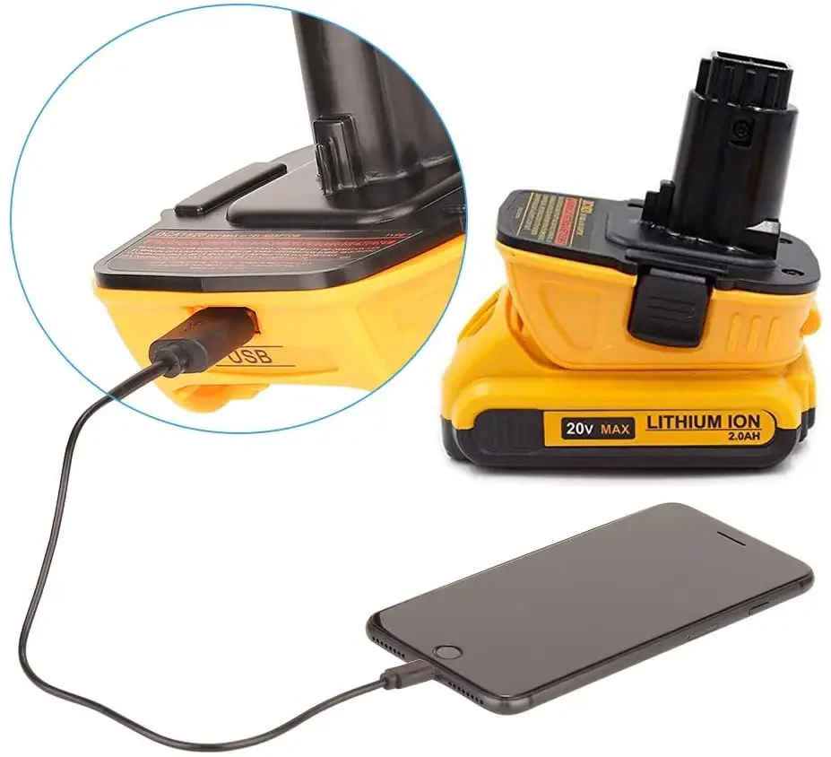 Imagem -04 - Adaptador de Bateria para Dewalt Bateria de Lítio 20v Ferramentas Converter Dca1820 Max Dcb200 Dcb201 Dcb203 18v