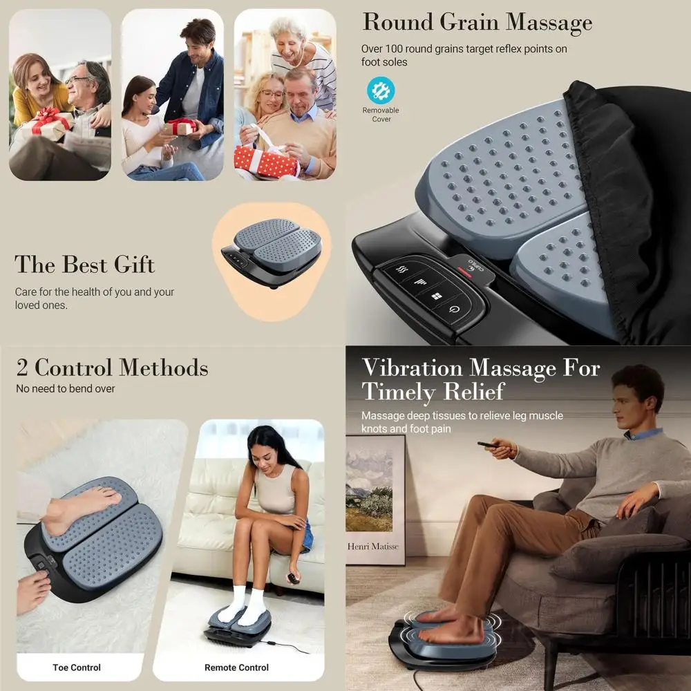 

FSA/HSA Approved Adjustable Vibration Foot Massager with Heat and Remote for Neuropathy Relief, Leg Circulation, Plantar Fasciit