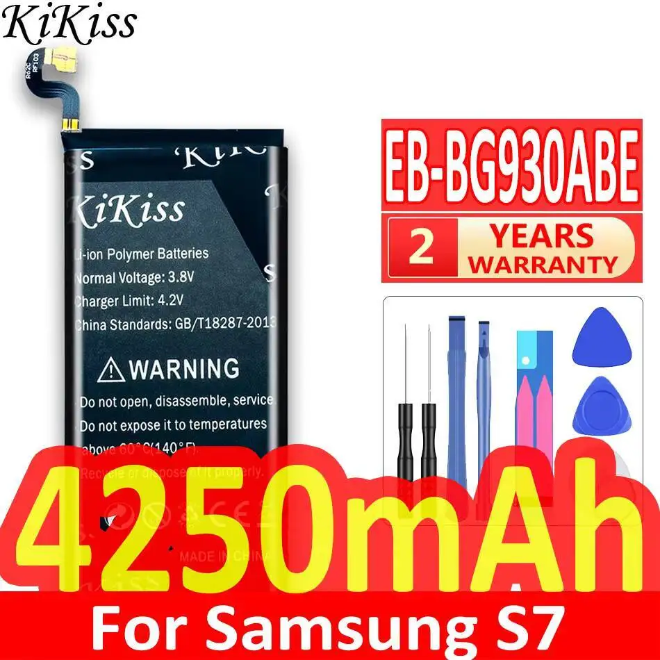

4250 мАч для Samsung Galaxy S7 G930 G930F SM-G9300, аккумулятор для мобильного телефона с высокой совместимостью EB-BG930ABE, долговечная работа