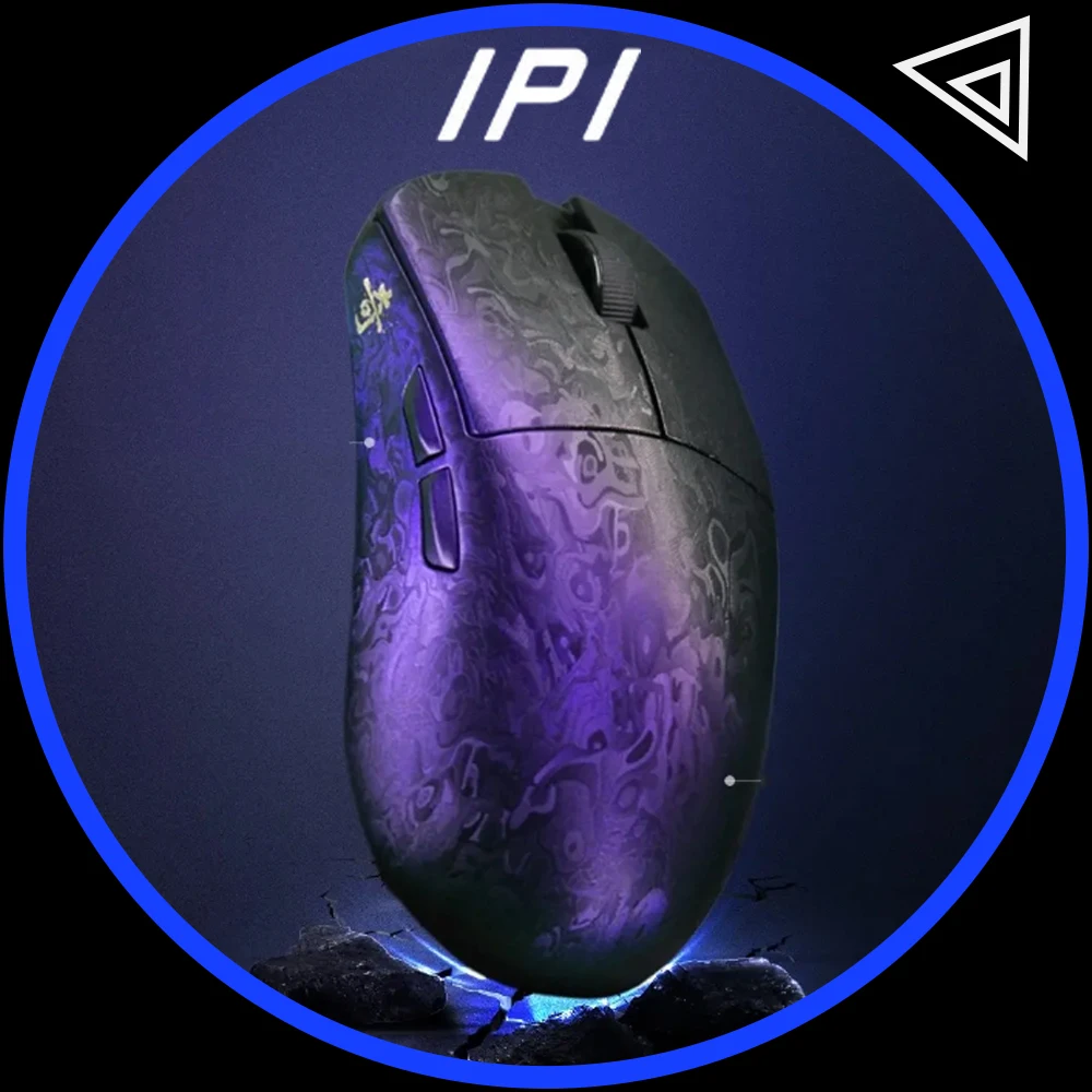 IPI Qi Mouse Tri Mode Wireless Mouse Paw3950 8000Hz Polling Rate Carbon Fiber Gaming Mice Gamer Nordic52840 PC Accessories