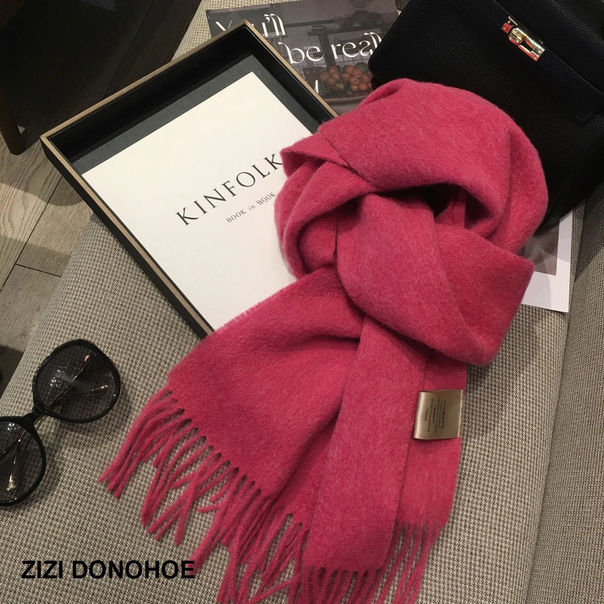 Echarpe-en-laine-de-couleur-pure-pour-femme-vetement-d'exterieur-coreen-polyvalent-doux-sensation-premium-plus-chaud-singe-rectangulaire-hiver