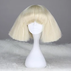 HAIRJOY Lady Gaga Cosplay Wigs Straight Bob Short Dark Brown Silver grey Dark Blonde Pink Green Blonde Black Synthetic Hair Wig