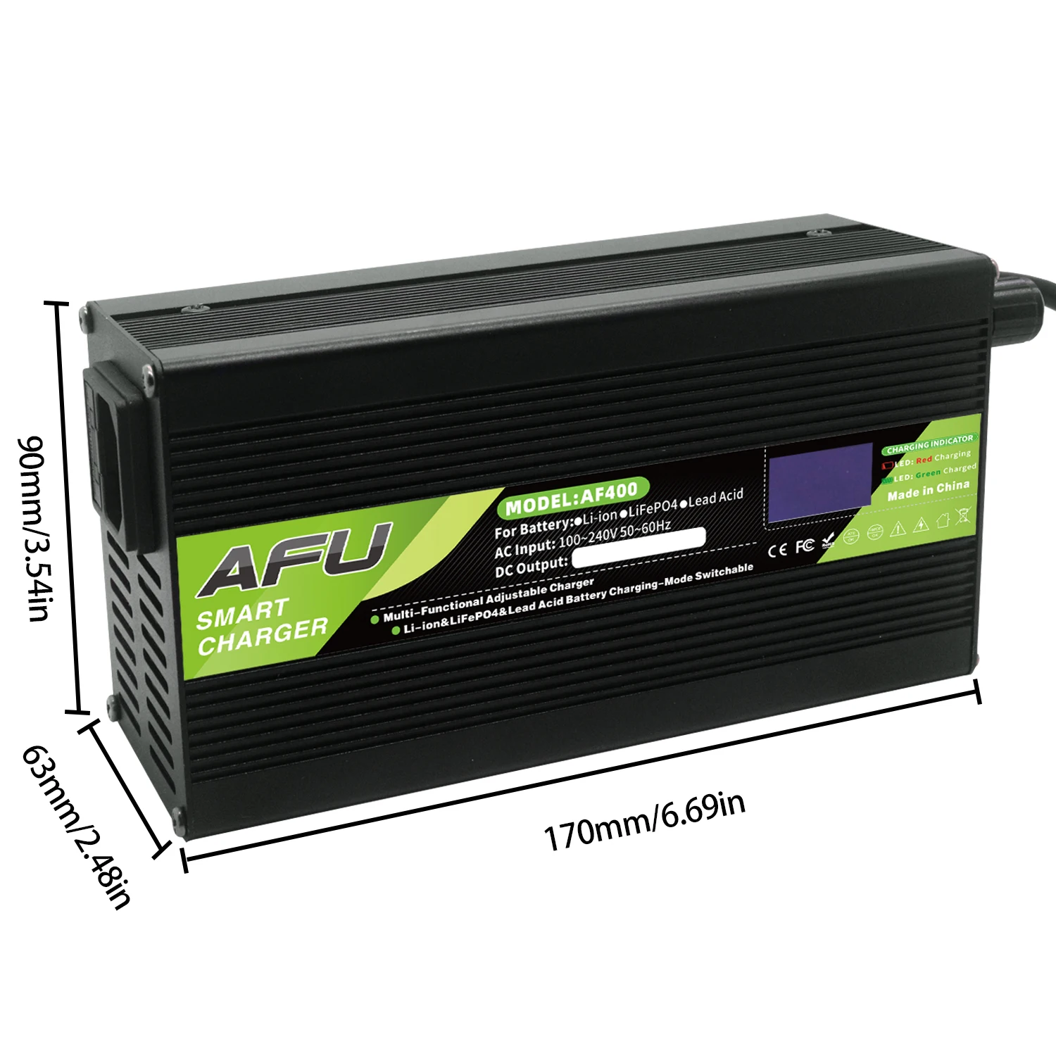 Intelligent Fast Battery Charger 54.6V 5A Lithium LiFePO4 Lead Acid Charger 33.6-58.8V 2-5A Universal Adjustable Voltage/Current