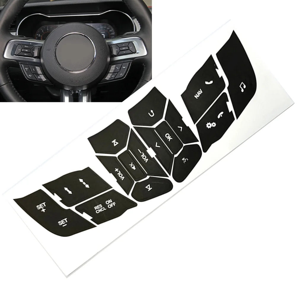 Control Cell Stickers Button Stickers Perfect Edge Coverage Push Button Type Reflective White Writing Car Interior Modification