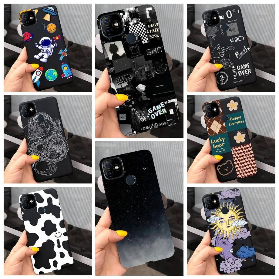 Чехол-бампер для ITEL Vision 1 чехол Itel L6005, матовый ударопрочный чехол из ТПУ для Vision1, Сумка с астронавтом и драконом