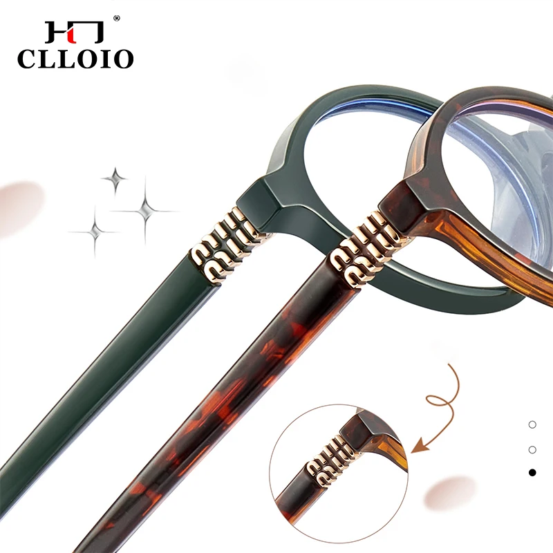 CLLOIO Hot Selling Retro Prescription Reading Glasses Women Oval Small Frame Photochromic Glasses Myopia Polarized Sunglasses