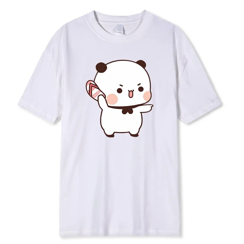 Lovely Bubu Is Throwing Flip-flops At Dudu Since He Teases Bubu T Shirt Bear Tshirt Male Clothes Men Tops Shirt 80303